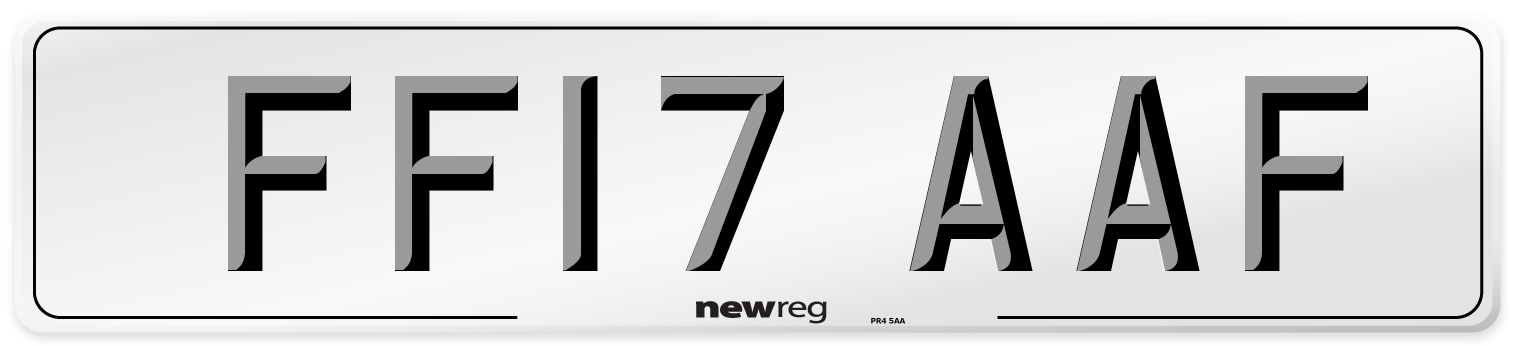 FF17 AAF Number Plate from New Reg